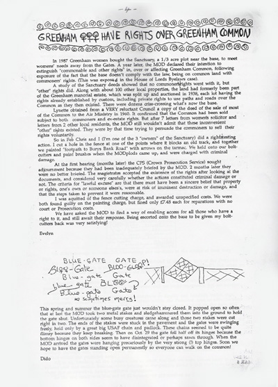 Greenham Newsletter, November 1990