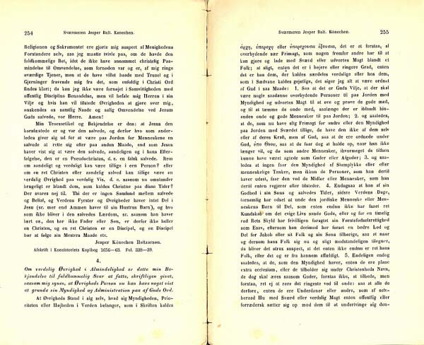 R&oslash;rdam, Holger Fr.: Efterretninger om Sv&aelig;rmeren Jesper Balterzen K&ouml;nichen. Kirkehistoriske Samlinger, 2. r&aelig;kke, bd. 3. s. 254-255.