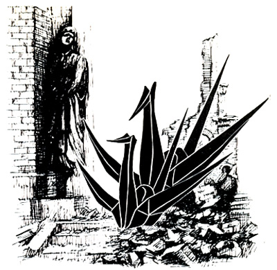 Atombombeoffrene fra Hiroshima foldede traner i h&aring;b om helbredelse.