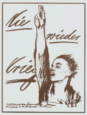 K&auml;the Kollwitz: Nie vieder Krieg / Aldrig mere Krig. Plakat fra 1924. 