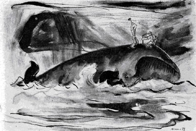 Tegning af Albert Naur. Aandehullet vol 1 nr. 1. 1933