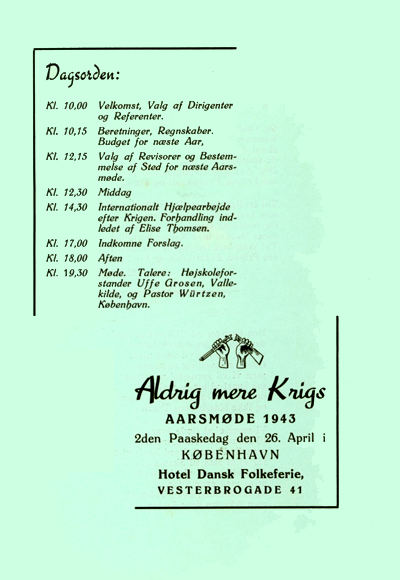 Aldrig mere Krig &Aring;rsm&oslash;deindkaldelse 1943