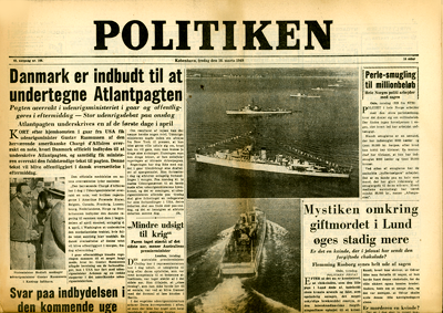 Forsiden af Politiken 18. marts 1949.