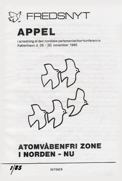 Fredsnyt. Vol. 1, 1085:1. Fredsnyt afl&oslash;ser Fredsmeddelelser fra Samarbejdskomiteen for fred og sikkerhed.