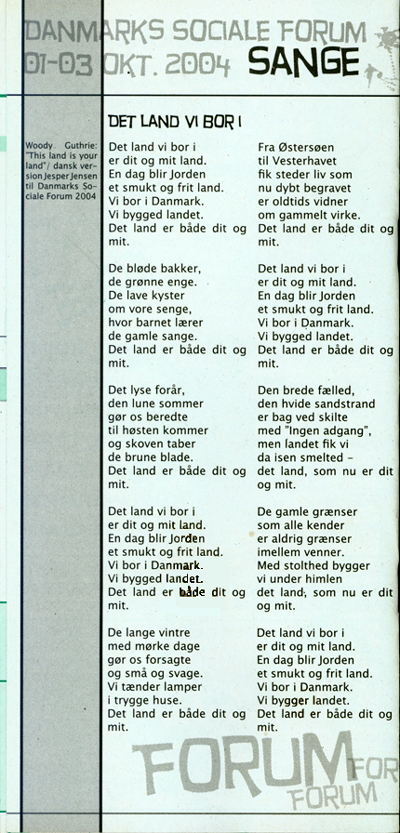 Guthrie ; Jensen: Det land vi bor i
