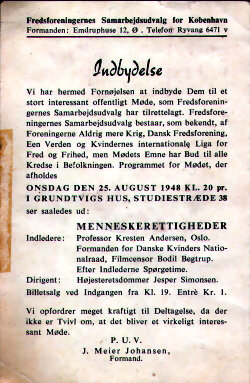 Fredsforeningerens Samarbejdsudvalg for K&oslash;benhavn, 1948
